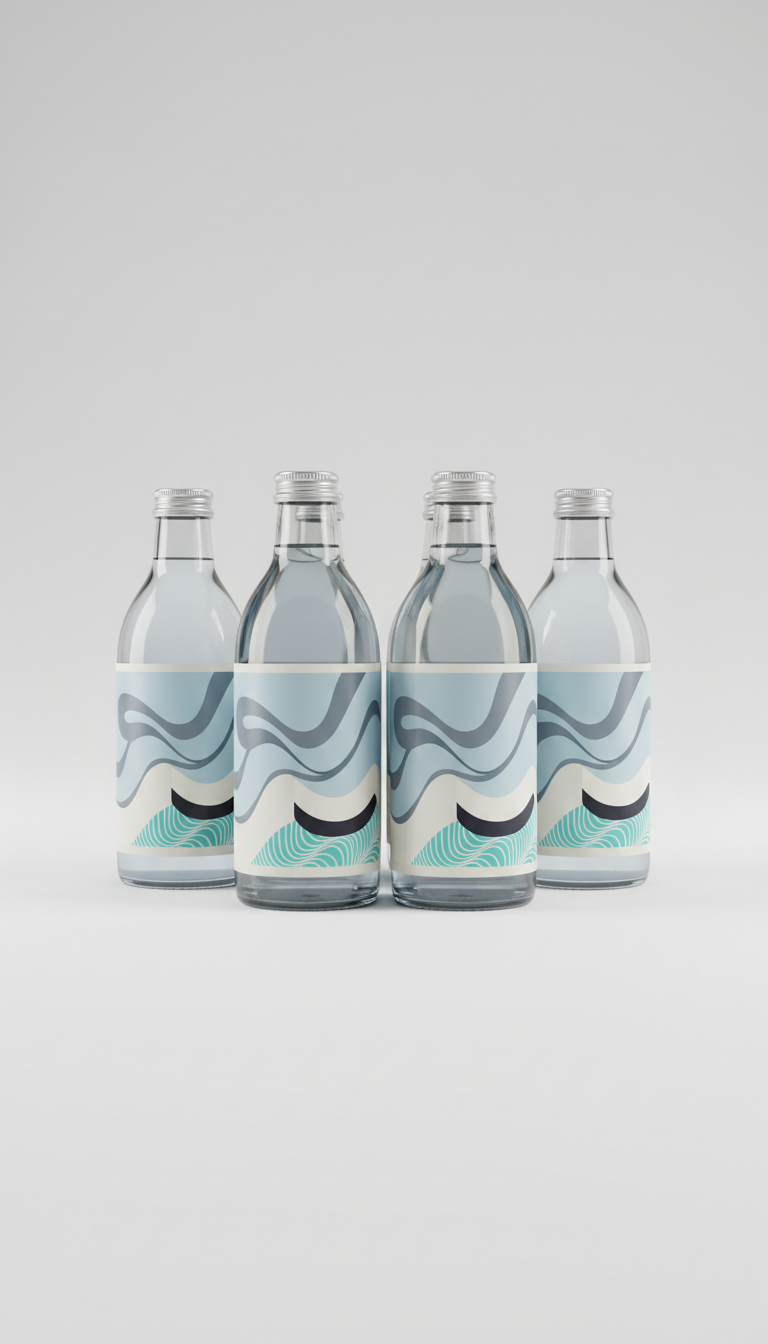 Six-Pack Matte Glass Bottles