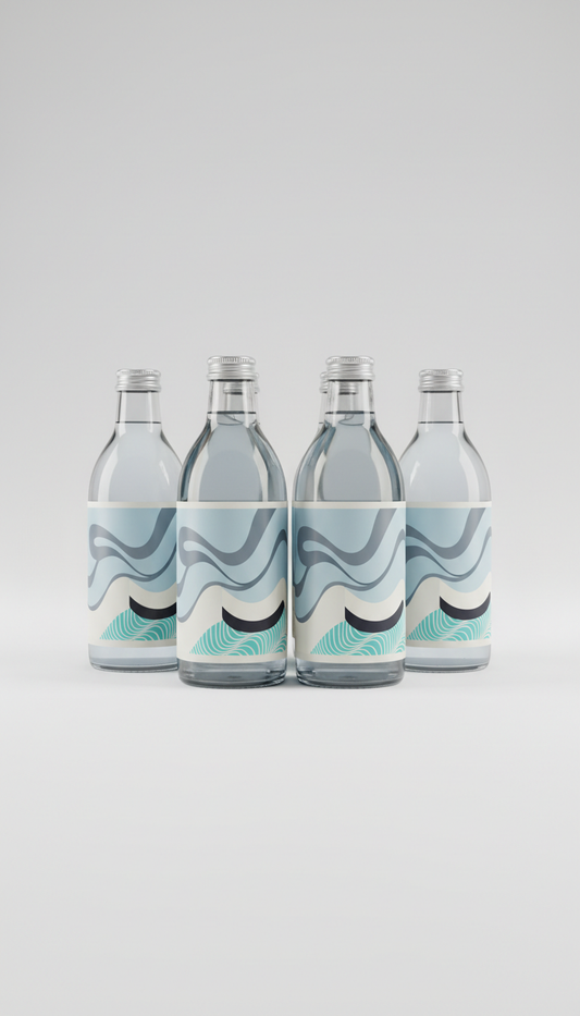 Six-Pack Matte Glass Bottles
